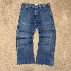 Silver Tab Boot Cut Jeans W33 L34 Medium Wash Denim Cut Off Hem